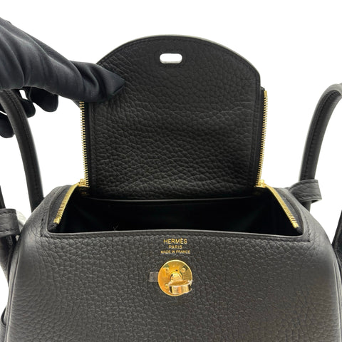 【新品未使用】 Hermes エルメス MINILINDY ミニリンディ ショルダーバッグ W刻印(2024年) ブラック トリヨン 新品未使用 NEW 銀座分類