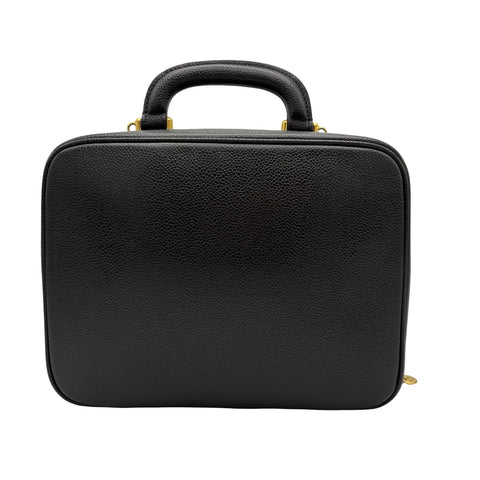 【中古】 CHANEL シャネル 2WAY VANITY BAG デカココ2WAYバニティバッグ ショルダーバッグ メイクポーチ 4番台(1996~1998年) ブラック キャビアスキン 中古 USED バッグ