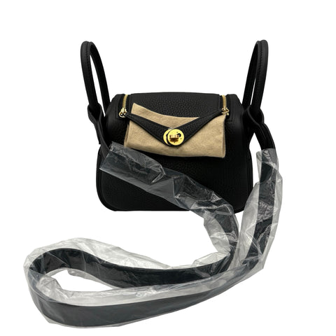 【新品未使用】 Hermes エルメス MINILINDY ミニリンディ ショルダーバッグ W刻印(2024年) ブラック トリヨン 新品未使用 NEW 銀座分類