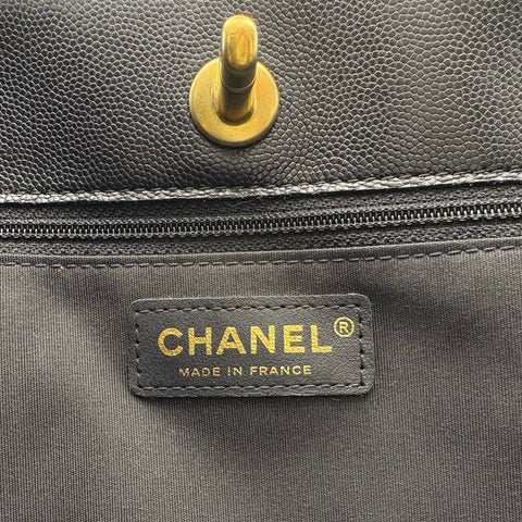【中古】 CHANEL シャネル CHAINTOTEBAG チェーントートバッグ トートバッグ 31番台(2021年) ブラック キャビアスキン 中古 USED バッグ