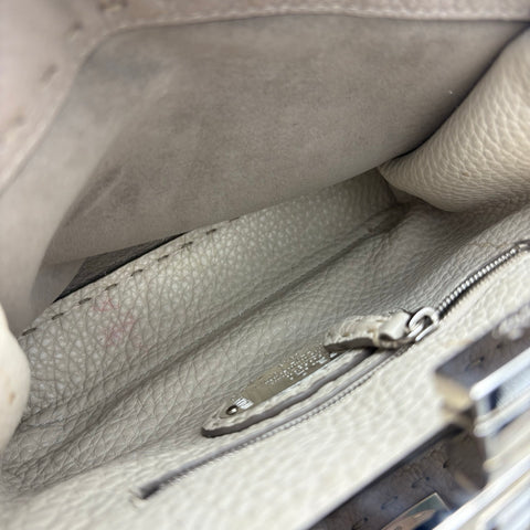 【中古】 FENDI フェンディ Peekaboo Small ピーカブー スモール ショルダーバッグ ハンドバッグ グレー系 レザー×パイソン 中古 USED バッグ
