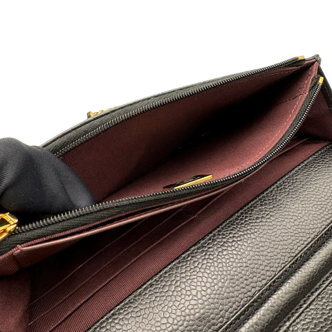 【中古】 CHANEL シャネル CHAINWALLET チェーンウォレット チェーンウォレット ランダム番(2021年~) ブラック キャビアスキン 中古 USED バッグ