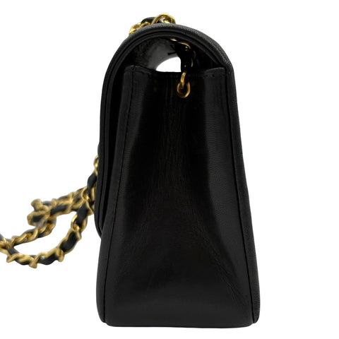 【中古】 CHANEL シャネル MATELASSE CHAIN SHOULDER BAG マトラッセチェーンショルダーバッグ ショルダーバッグ 1番台*(1990年) ブラック ラムスキン 中古 USED バッグ
