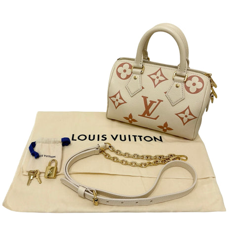 【中古】 LOUIS VUITTON ルイ・ヴィトン SPEEDY スピーディ・バンドリエール20 ショルダーバッグ ICチップ(2021年~) クリームローズ キャンバス 中古 USED バッグ