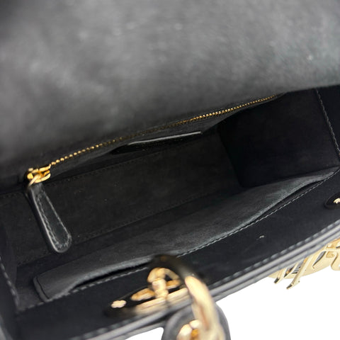 【美品】 Christian Dior クリスチャン ディオール LADY DIOR SMALL レディーディオールスモール ハンドバッグ 88MA★0274(2024年) ブラック ラムスキン 中古 USED バッグ