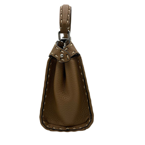 【美品】 FENDI フェンディ PEEKABOO/SELLERIA 2WAY BAG MINI ピーカブー/セレリア 2WAYバッグミニ ショルダーバッグ ベージュ系 キャンバスxレザー 中古 USED バッグ