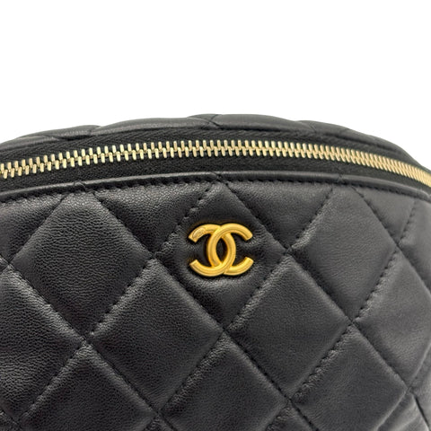【中古】CHANEL シャネル Belt 2way Bag ウエストバッグ ボディバッグ ランダム番(2021年~) ブラック ラムスキン 中古 USED バッグ