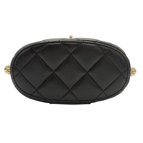 【中古】 CHANEL シャネル バニティチェーンショルダーバッグ ブラック ラムスキン ランダム番(2021~年) ブランドバッグ ショルダーバッグ 中古品 レディース