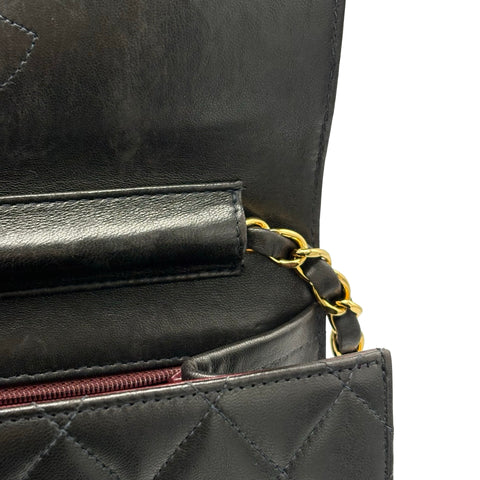【中古】 CHANEL シャネル PUSHLOCKSHOULDERBAG プッシュロック ショルダーバッグ 5番台(1999‐2000年) ブラック ラムスキン 中古 USED バッグ