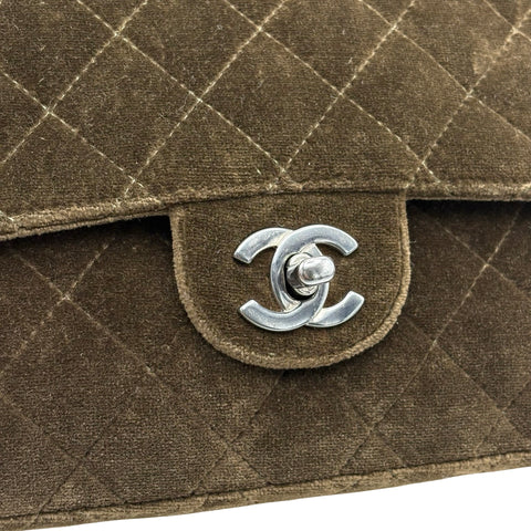 【中古】 CHANEL シャネル MATELASSE VELOUR BACK PACK マトラッセベロアバッグパック バックパック 4番台(1996-1998年) カーキ ベロア USED USED バッグ