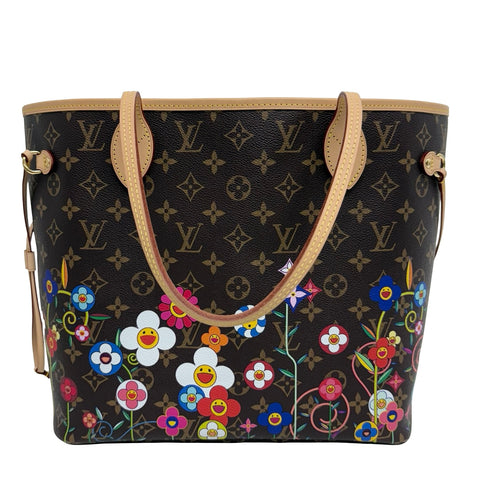 【美品】 LV×TM ルイヴィトン×村上隆 NEVERFULLMM(M13271) ネヴァーフルMM トートバッグ ICチップ(2021年~) モノグラム キャンバス 中古 USED バッグ