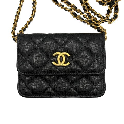 【中古】 CHANEL シャネルMINICHAINBAG ミニチェーンBAG ブラック ブランドバッグ ショルダーバッグ 中古品