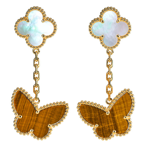 【入荷情報】Van Cleef ＆ Arpels ヴァンクリーフ＆アーペル ラッキーアルハンブラ 2モチーフイヤリング K18YG 新品未使用