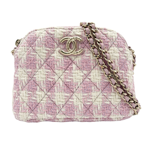 【入荷情報】 CHANEL シャネル ミニショルダーバッグ ランダム番(2021年~) ピンク ツイード 中古 USED バッグ