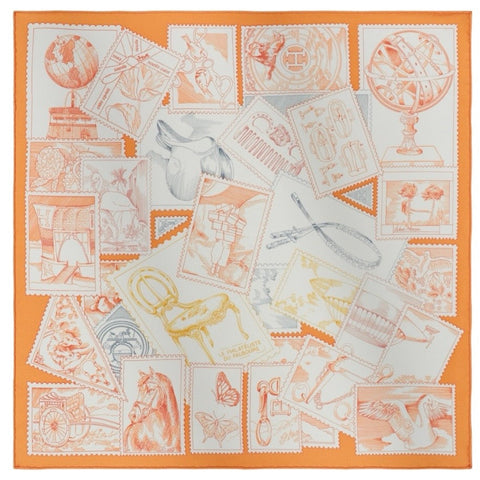 【入荷情報】 Hermes エルメス SCARF ガヴロッシュ 《フォーブルの切手愛好家》 カレ45 スカーフ  新品未使用 100%SILK