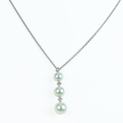 【中古】MIKIMOTO ミキモト K18WG PEARLパールネックレス 5.8 - 7.2mm 4.2g 41.5cm one price