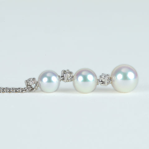 【中古】MIKIMOTO ミキモト K18WG PEARLパールネックレス 5.8 - 7.2mm 4.2g 41.5cm one price