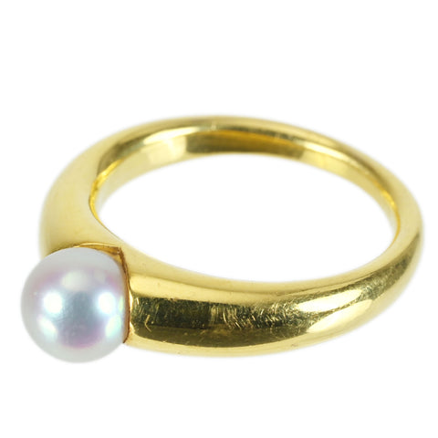 【中古】MIKIMOTO ミキモト K18YG AKOYA PEARL RING アコヤパールリング P6.2mm 7.0g USED #11