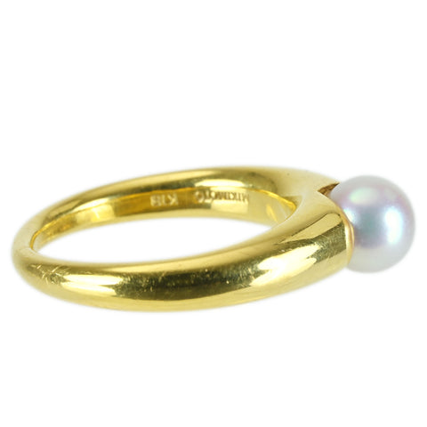 【中古】MIKIMOTO ミキモト K18YG AKOYA PEARL RING アコヤパールリング P6.2mm 7.0g USED #11