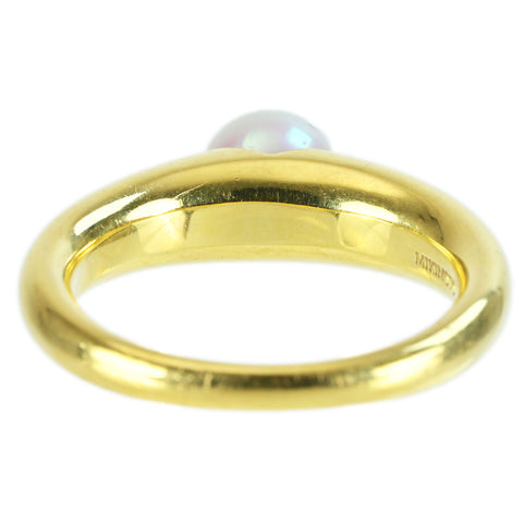 【中古】MIKIMOTO ミキモト K18YG AKOYA PEARL RING アコヤパールリング P6.2mm 7.0g USED #11