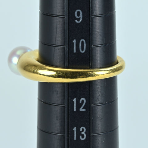【中古】MIKIMOTO ミキモト K18YG AKOYA PEARL RING アコヤパールリング P6.2mm 7.0g USED #11