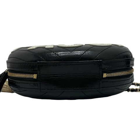 【中古】CHANEL シャネル LA PAUSA VILLA BAG ラパウザ レザー チェーンショルダー  ブラック レザー 中古 BLACK LEATHER USED バッグ