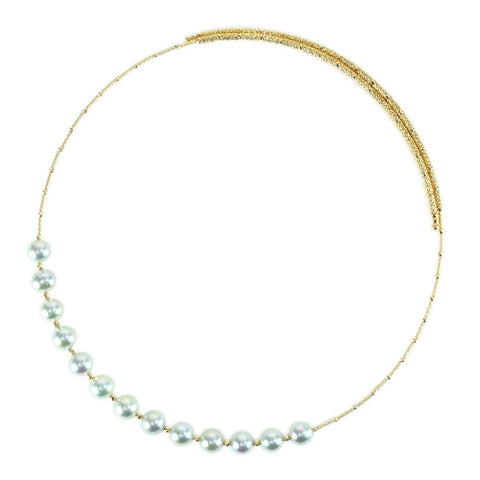 【中古】K18YG NATURAL BLUE AKOYA PEARL天然ブルーアコヤパールマグネットネックレス 7.9-8.3mm