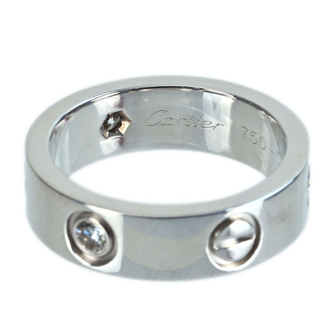 【中古】CARTIER カルティエ K18WG DIAMOND RING ラブリングハーフダイヤ 8.7g #11（#51） ONE PRICE