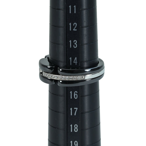 【中古】CHANELシャネル K18WG/ブラックセラミック ウルトラ ダイヤモンドリング 6.6g  #15 指輪
