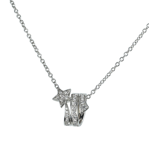 【中古】CHANEL シャネル K18WG ネックレス  COMET DIAMOND NECKLACE 5.9g