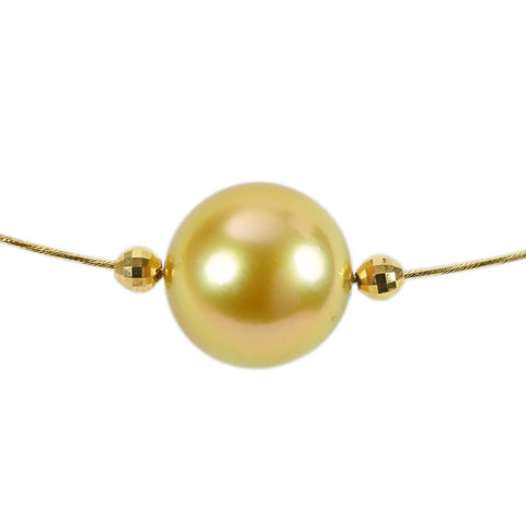 【中古】K18YG SOUTH SEA PEARL NECKLACE 南洋ゴールデンカラーパール ペンダントネックレス 11.6mm