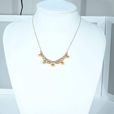 【美品】K18YG SOUTH SEA PEARL NECKLACE 南洋ゴールデンパールネックレス  5.7-6.7mm 5.4g 44cm