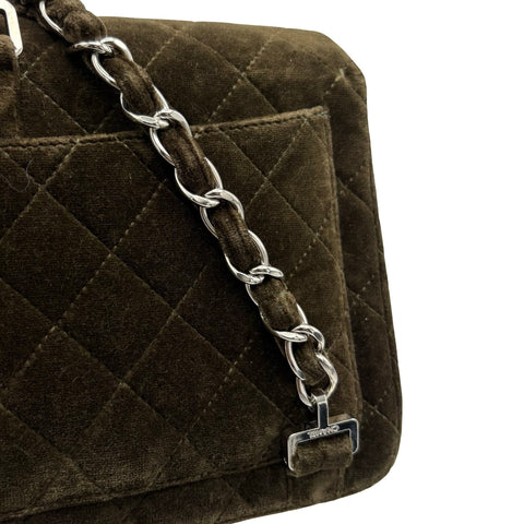 【中古】 CHANEL シャネル MATELASSE VELOUR BACK PACK マトラッセベロアバッグパック バックパック 4番台(1996-1998年) カーキ ベロア USED USED バッグ