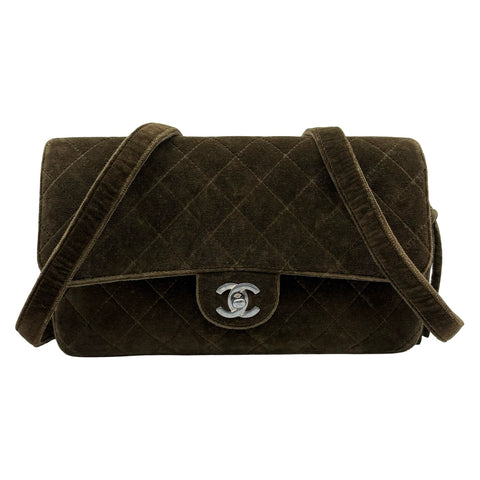【中古】 CHANEL シャネル MATELASSE VELOUR BACK PACK マトラッセベロアバッグパック バックパック 4番台(1996-1998年) カーキ ベロア USED USED バッグ