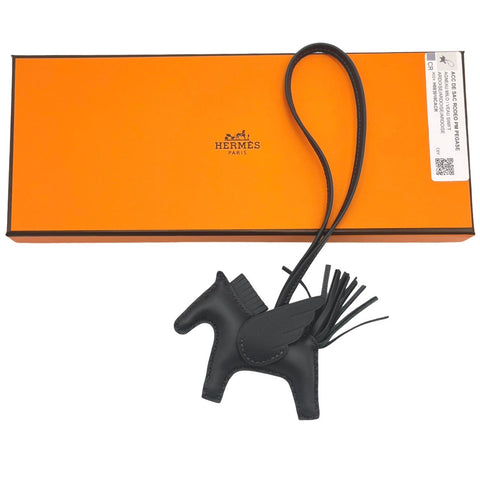 【中古】Hermes エルメス RODEO PEGASUS ロデオペガサスPM CHARM グレー系（AGNEAUMILO） レザー 新品 チャーム エルメスチャーム