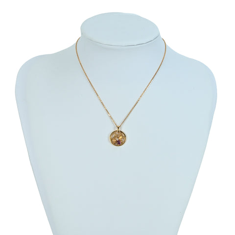 【中古】CHAUMET ショーメ K18YGアトラップモアビー スパイダー  ガーネット・ダイヤモンドネックレス 7.4g ONE PRICE