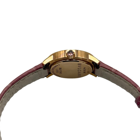 【中古】BVLGARI ブルガリ K18 ブルガリブルガリ BBLP26G  革 QZ レディース 腕時計