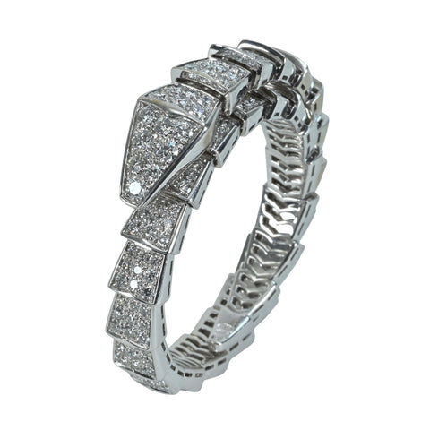 【中古】BVLGARI ブルガリ K18WG セルペンティ ヴァイパー ダイヤモンドブレスレット 保証書 67g