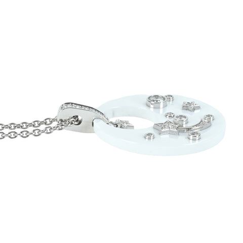 【中古】CHANEL シャネル K18WG/セラミック ダイヤモンド コメットスターネックレス BOX 11.3g  ONE PRICE