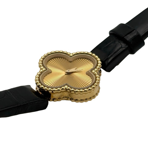 【中古】Van Cleef＆Arpels ヴァンクリーフ＆アーペル K18 スウィートアルハンブラウォッチ QZ 腕時計 レディース