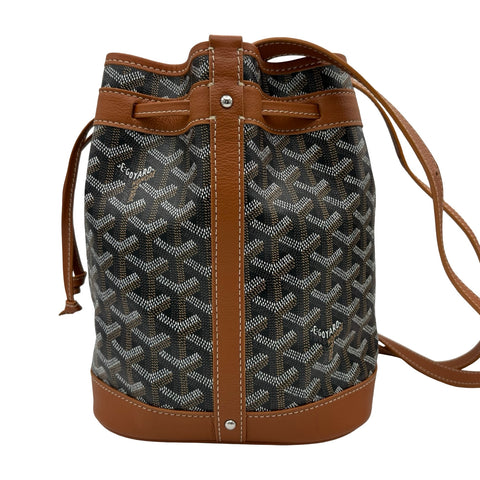 【中古】 GOYARD ゴヤール PETIT FLOT BAF プティ・フロ バケットバッグ ショルダーバッグ ブラック/ブラウン キャンバス カーフスキン 中古 USED バッグ