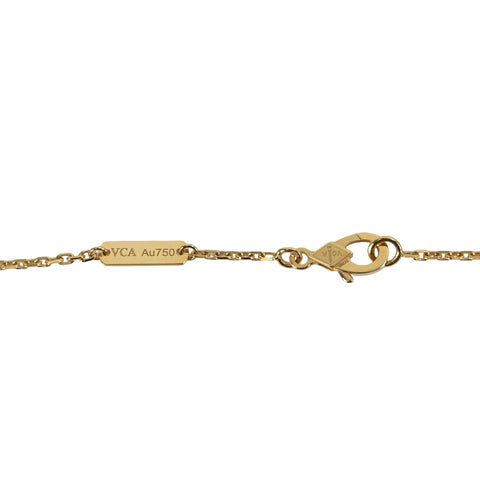 【未使用】Van Cleef＆Arpels ヴァンクリーフ＆アーペル K18YG VINTAGE ALHAMBRA  ヴィンテージアルハンブラ NECKLACE ブルーアゲートネックレス 5.3g