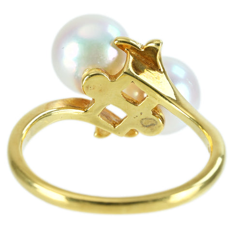 【中古】MIKIMOTO ミキモト K18YG AKOYA PEARLアコヤパールリング P7.2～7.4mm 3.8g #9