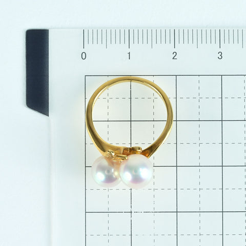 【中古】MIKIMOTO ミキモト K18YG AKOYA PEARLアコヤパールリング P7.2～7.4mm 3.8g #9