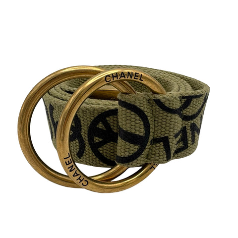 【中古】 CHANEL シャネル BELT ベルト 小物 カーキ 中古 SALE セール