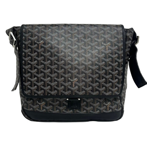 【中古】 GOYARD ゴヤール GRAN BLUE MM グランブルーＭＭ ショルダーバッグ ブラック PVC×レザー 中古 USED バッグ