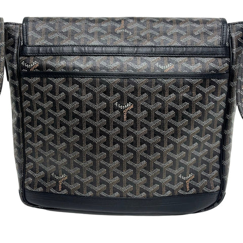 【中古】 GOYARD ゴヤール GRAN BLUE MM グランブルーＭＭ ショルダーバッグ ブラック PVC×レザー 中古 USED バッグ