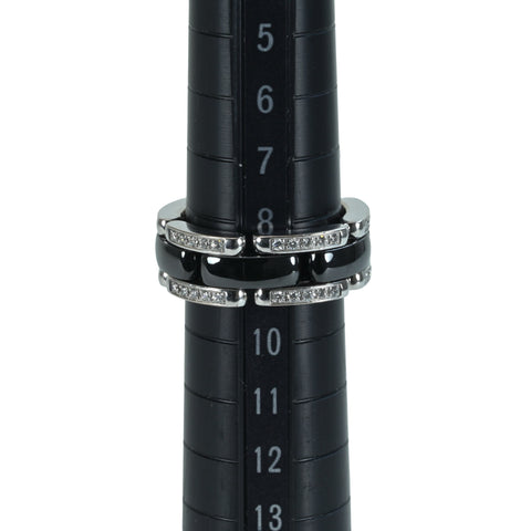 【中古】CHANEL シャネル K18WG/ブラックセラミック ウルトラ ダイヤモンド40p リング 指輪 8.7g