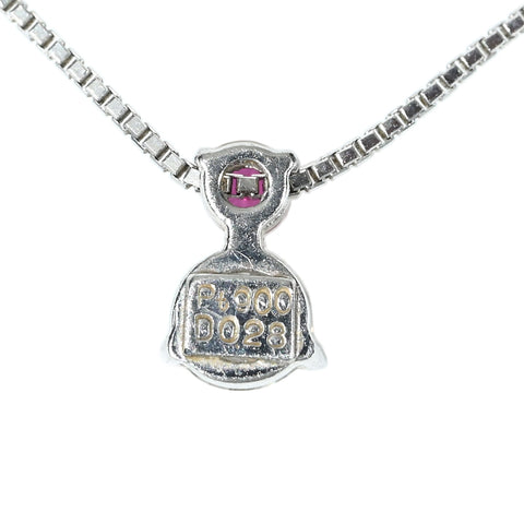 【中古】PT850/PT900 DIAMOND ＆ RUBY NECKLACE ダイヤモンド＆ルビーネックレス D0.28ct 2.6g 40cm
