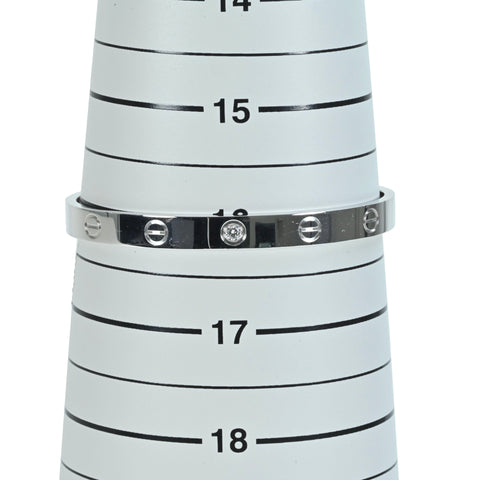 【中古】CARTIER カルティエ K18WG DIAMOND LOVE BRACELET OPEN BANGLE ラブブレス オープン クラシックモデル ワンダイヤ  26.3g